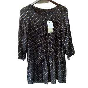 Next UK NWT polka dot gold and navy dress